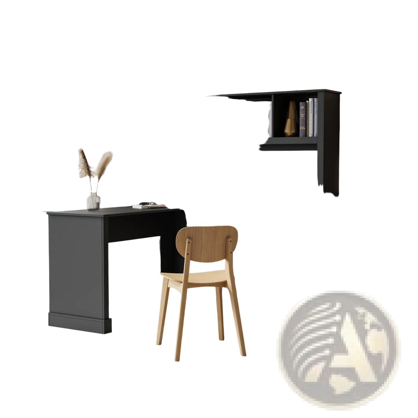 L-shaped Computer Desk with Hutch and Drawers