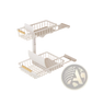 L-shaped Under Sink Organizer Adjustable Height White Metal