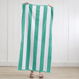 Cotton Velour Cabana Stripe Beach Towel - Novia Collection