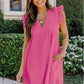 Lace Jacquard v Neck Eyelet Beach Dress with Pockets