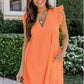 Lace Jacquard v Neck Eyelet Beach Dress with Pockets