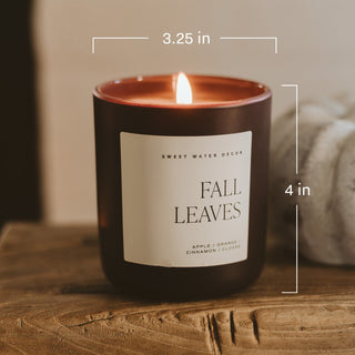 Fall Leaves Soy Candle - Brown Matte Jar - 15 oz
