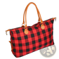 Large Canvas Duffle Bag Plaid Travel Tote Overnight Bag