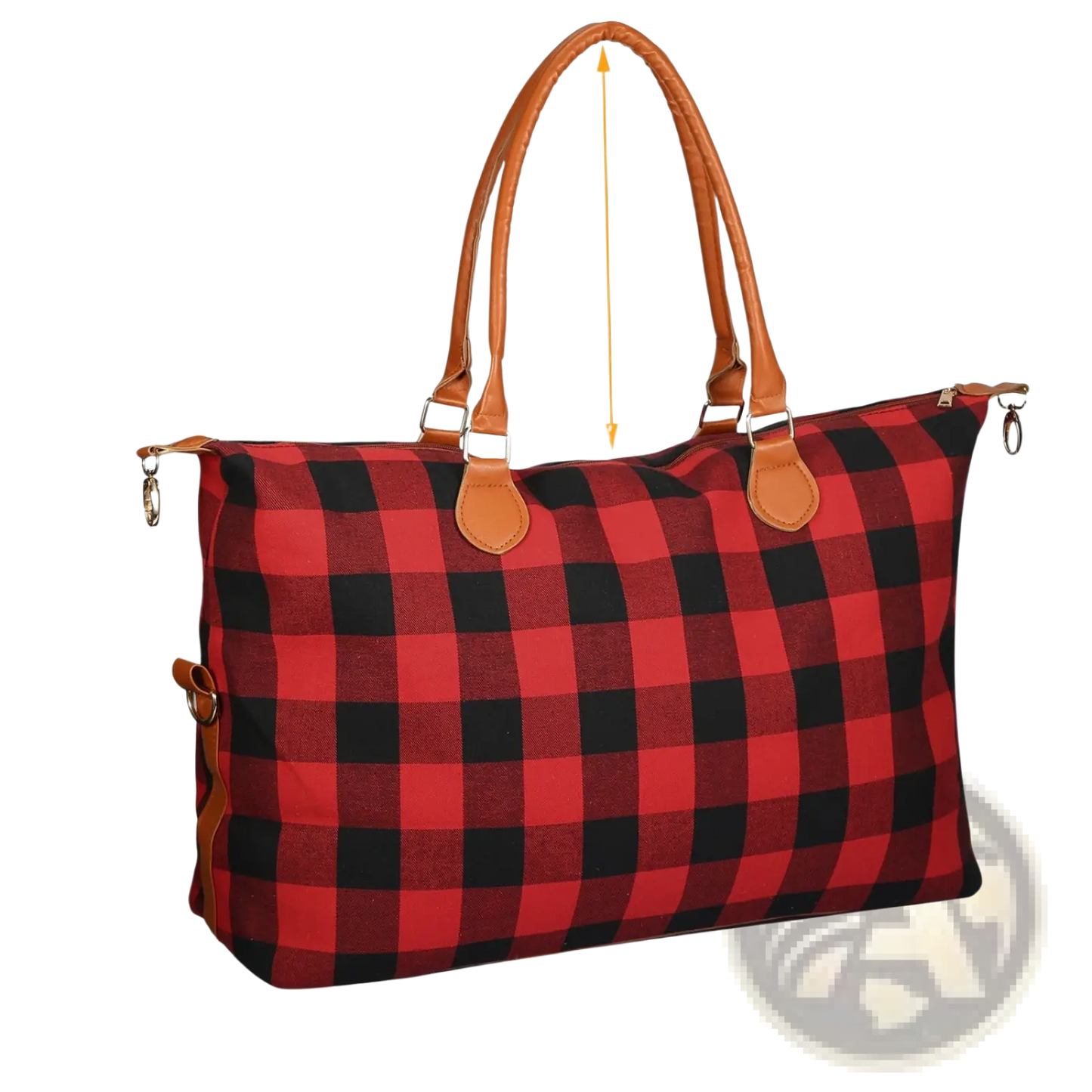Large Canvas Duffle Bag Plaid Travel Tote Overnight Bag