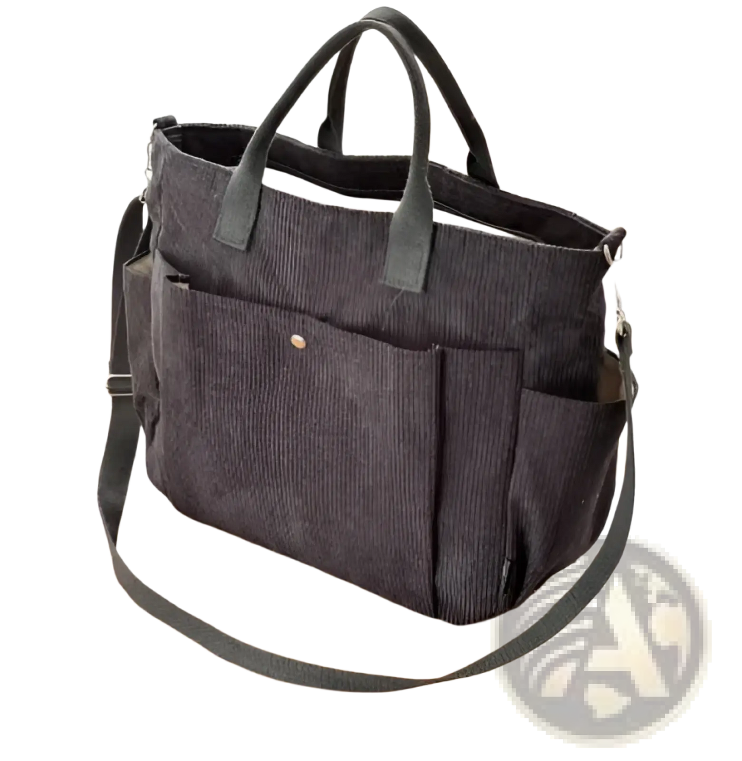 Large Capacity Canvas Commuter Tote with Leather Straps