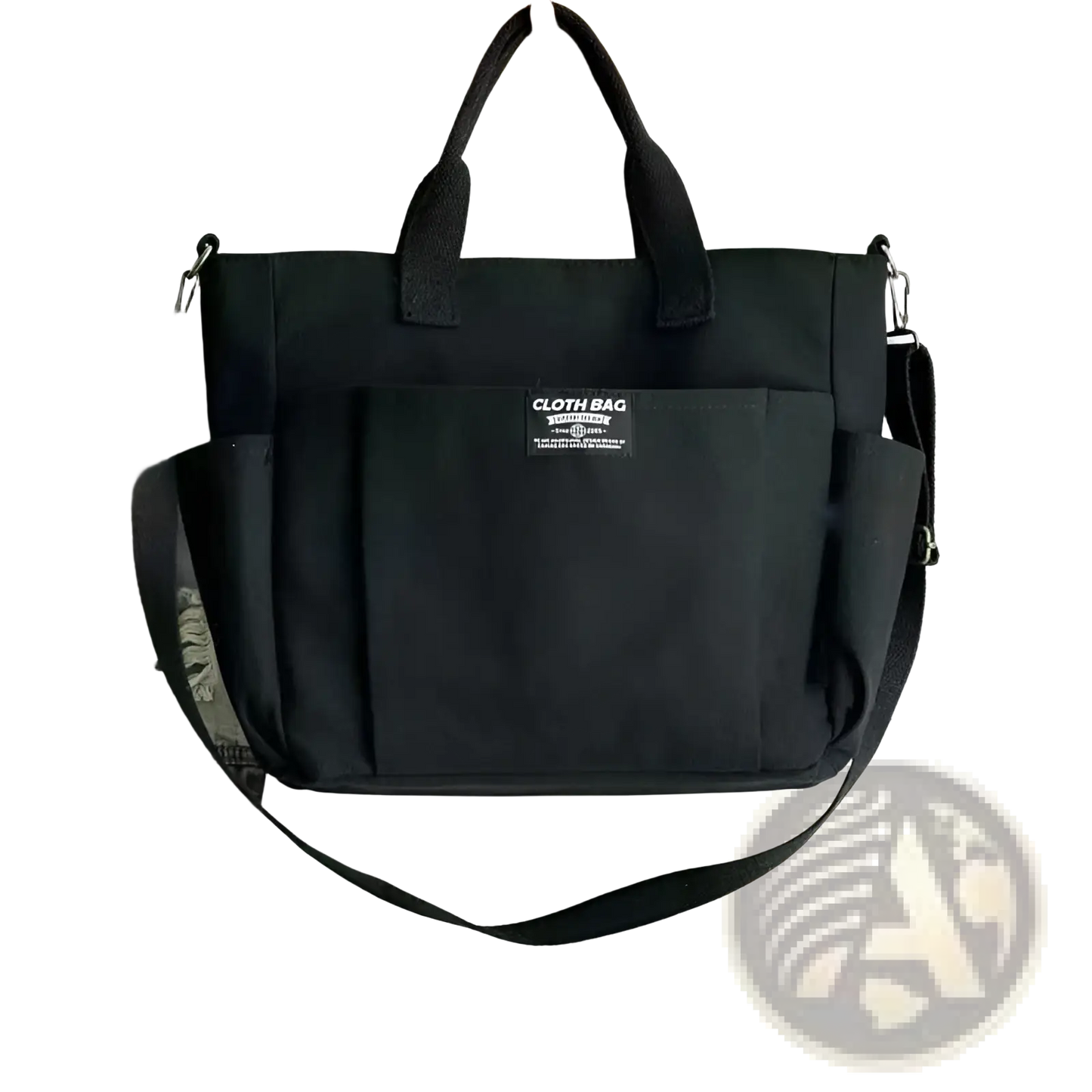 Large Capacity Canvas Commuter Tote with Leather Straps