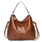 Large Capacity Faux Leather Zippered Hobo Shoulder Bag