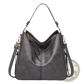 Large Capacity Faux Leather Zippered Hobo Shoulder Bag
