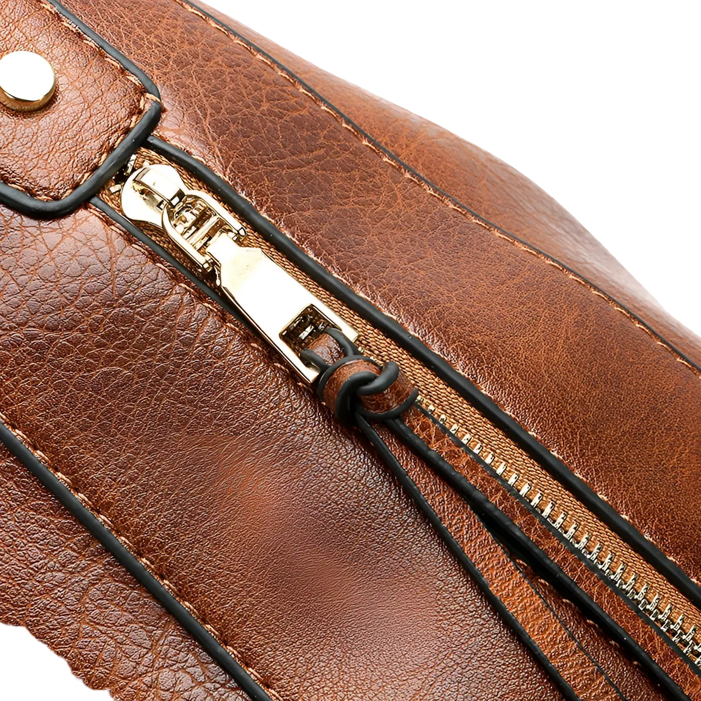 Large Capacity Faux Leather Zippered Hobo Shoulder Bag