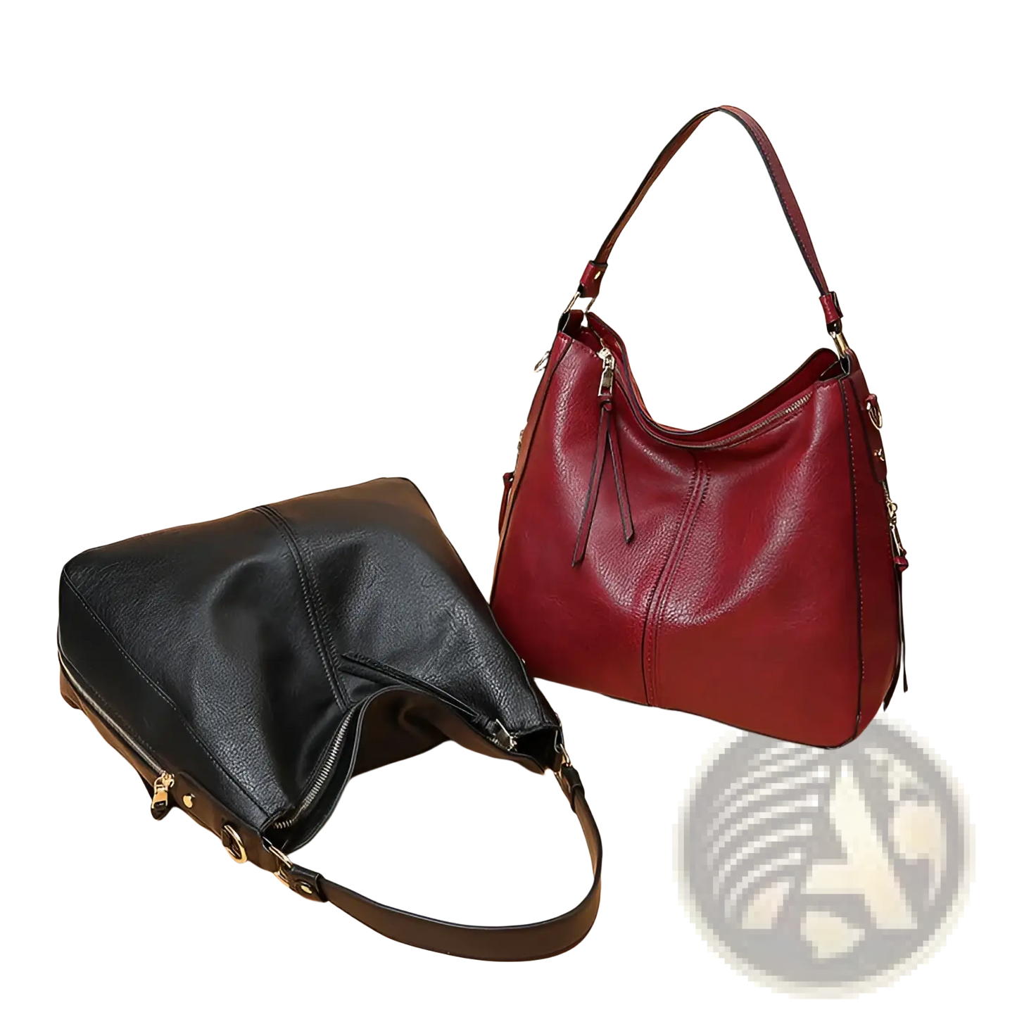 Large Capacity Faux Leather Zippered Hobo Shoulder Bag