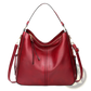 Large Capacity Faux Leather Zippered Hobo Shoulder Bag