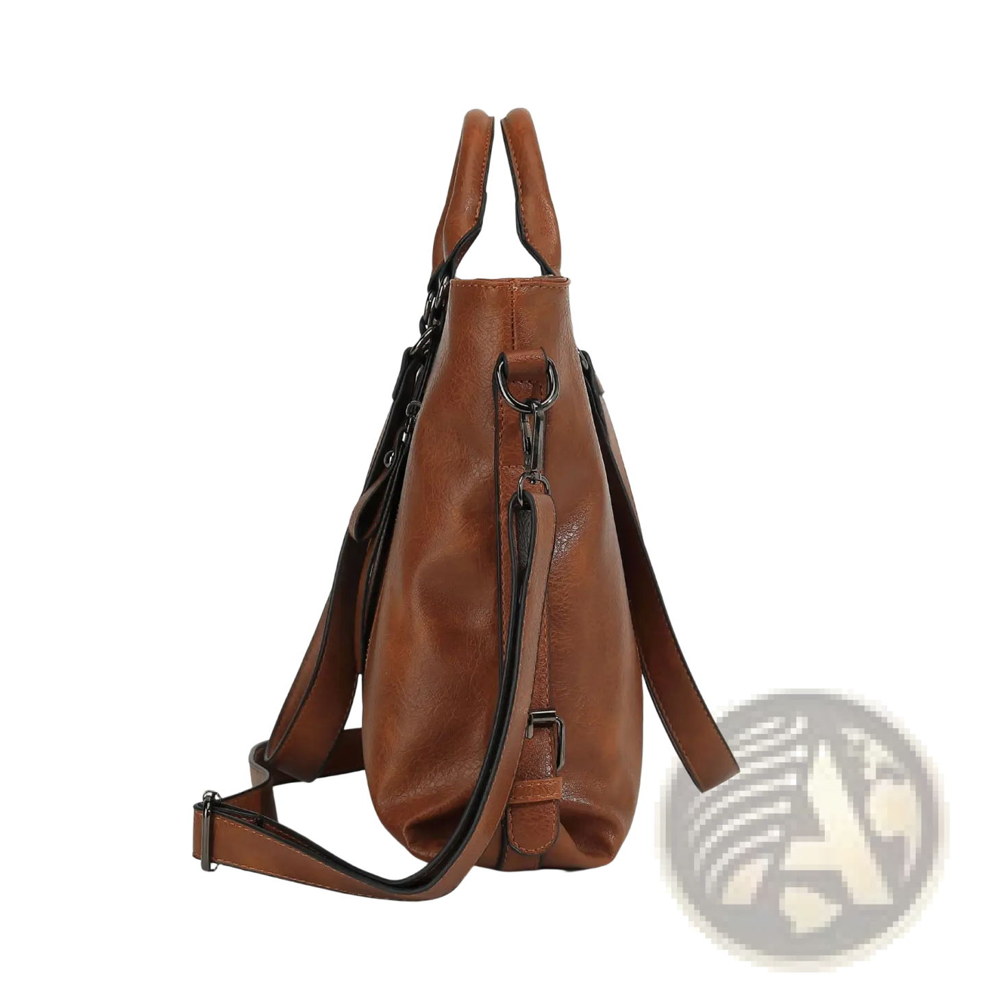 Large Capacity Leather Tote Bag with Shoulder Strap