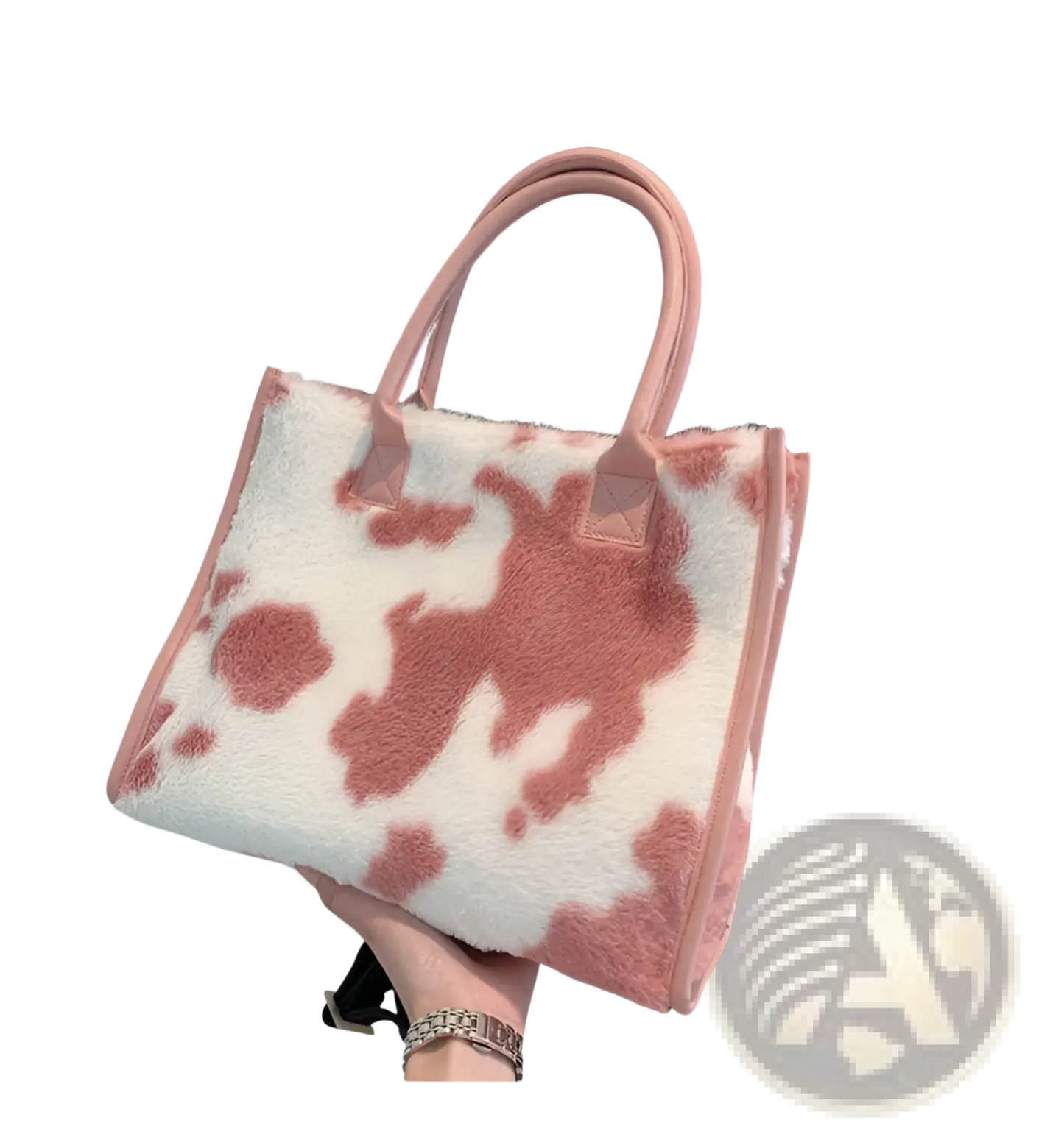 Large Capacity Leopard Print Plush Tote Bag
