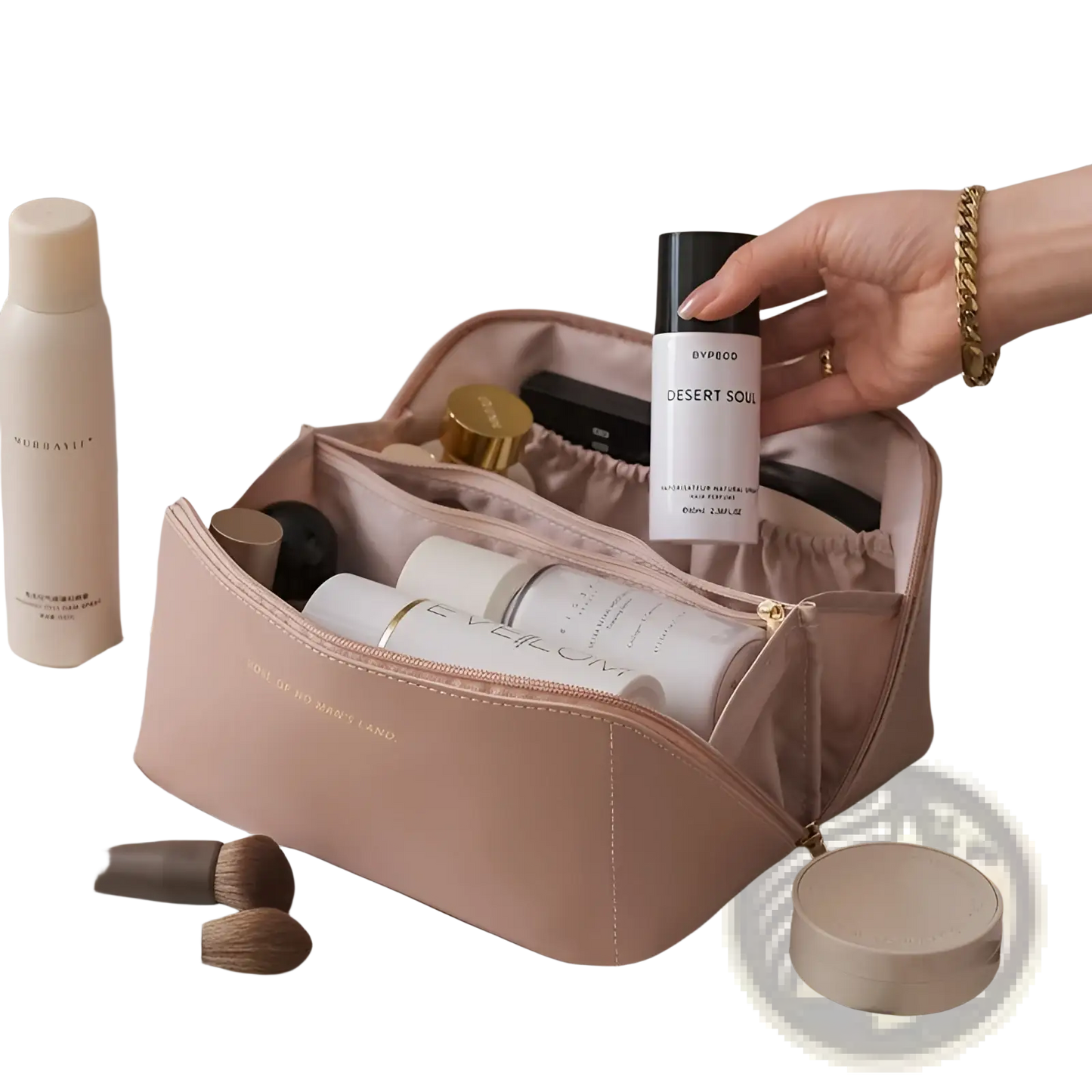 Large Capacity Pu Leather Travel Makeup Bag