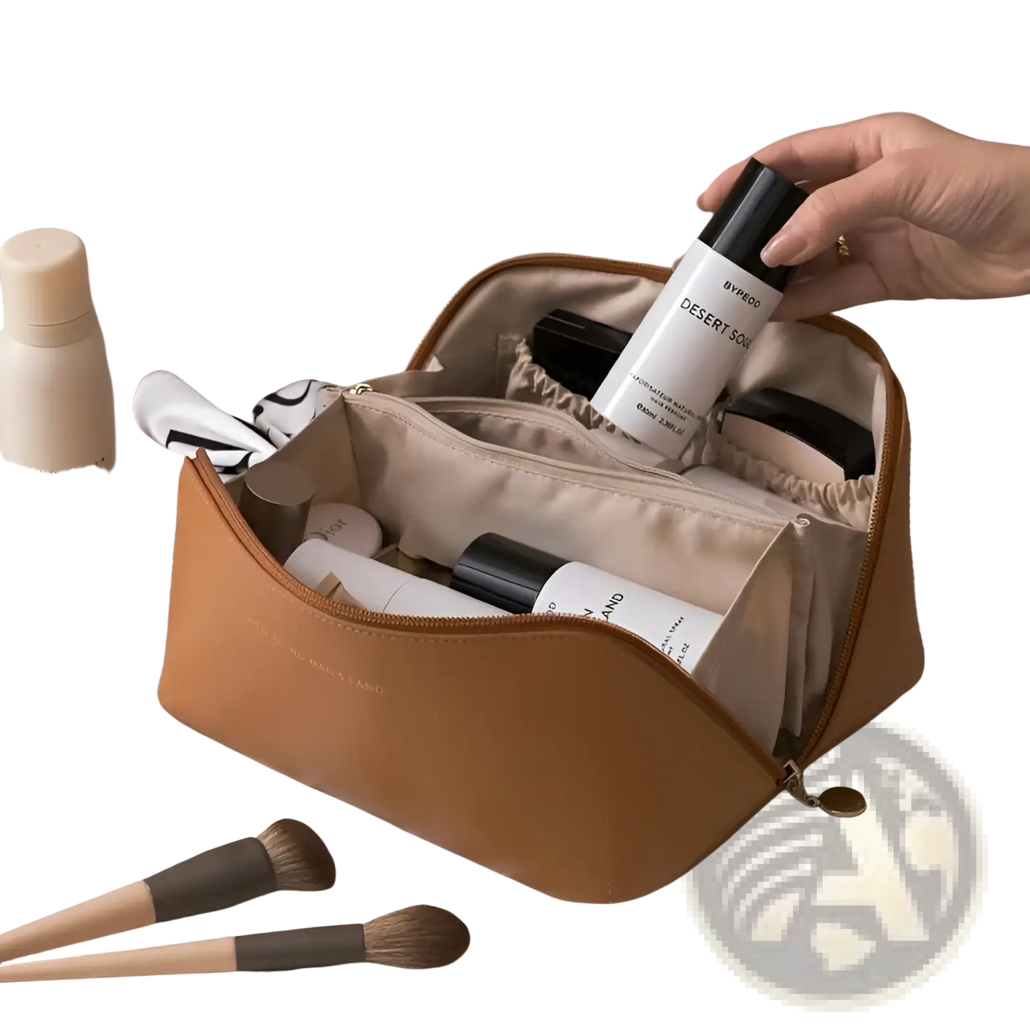 Large Capacity Pu Leather Travel Makeup Bag