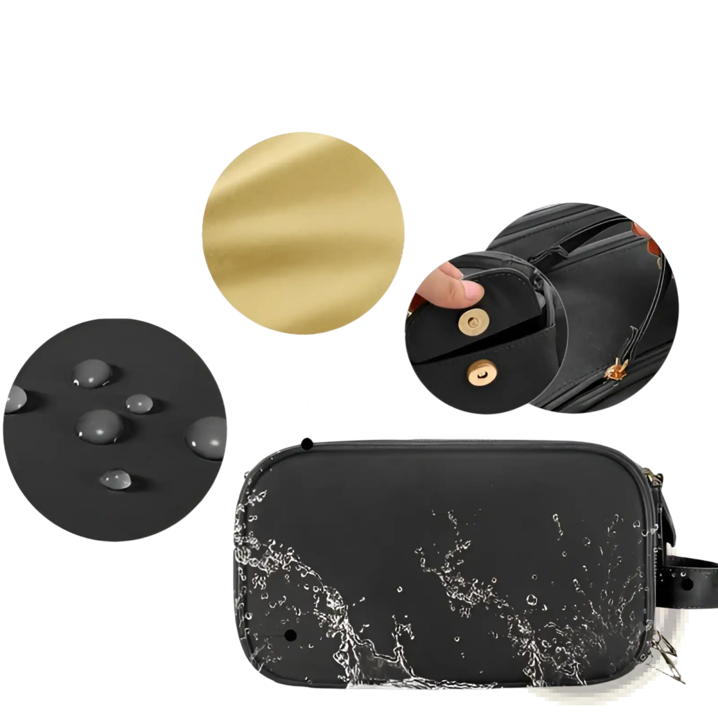 Large Capacity Waterproof Pu Leather Travel Makeup Bag