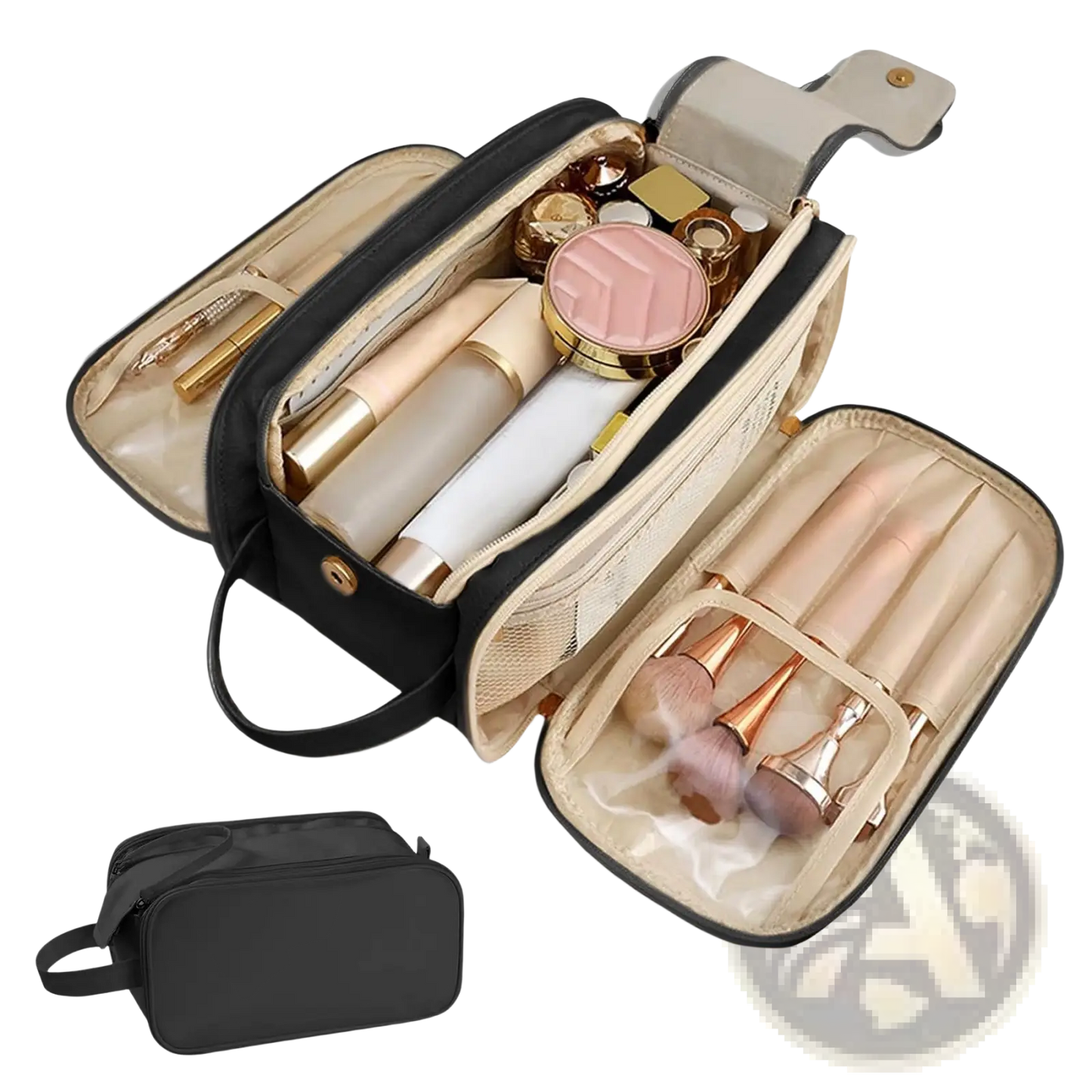 Large Travel Toiletry Bag Hanging Leather Makeup Case