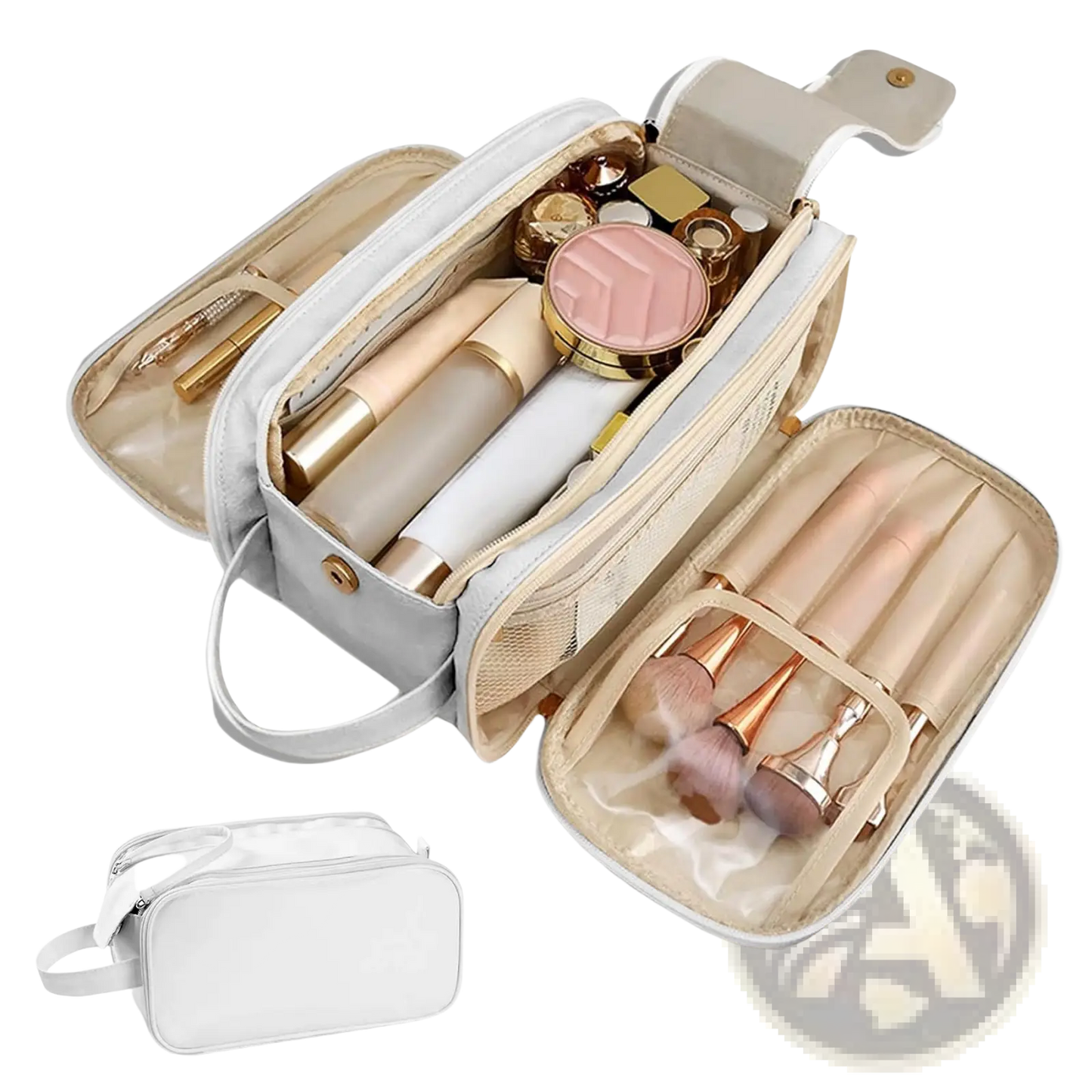 Large Travel Toiletry Bag Hanging Leather Makeup Case