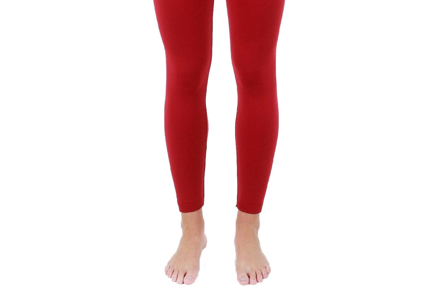 Leggings femininas sem costura Love Charm com forro de lã, tamanho médio e grande, vermelha
