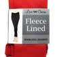 Leggings femininas sem costura Love Charm com forro de lã, tamanho médio e grande, vermelha