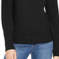 Karen Scott Blusa de gola alta feminina de algodão, preta, tamanho grande