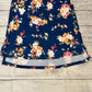 Blusa de praia casual com estampa country e decote em V feminina Frankie &amp; Pop, azul, tamanho médio