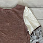 Blusa feminina de malha com estampa floral e manga comprida Frankie &amp; Pop, marrom, tamanho médio