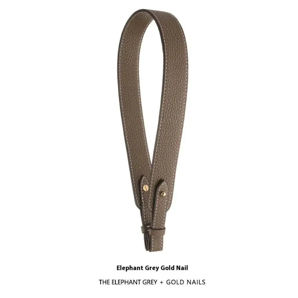 Adjustable Textured Leather Handbag Strap with Gold Clasp