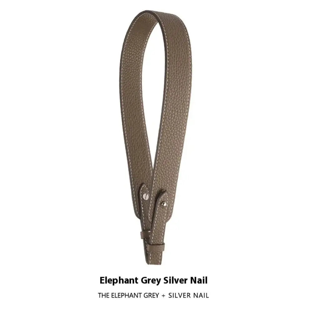 Adjustable Textured Leather Handbag Strap with Gold Clasp