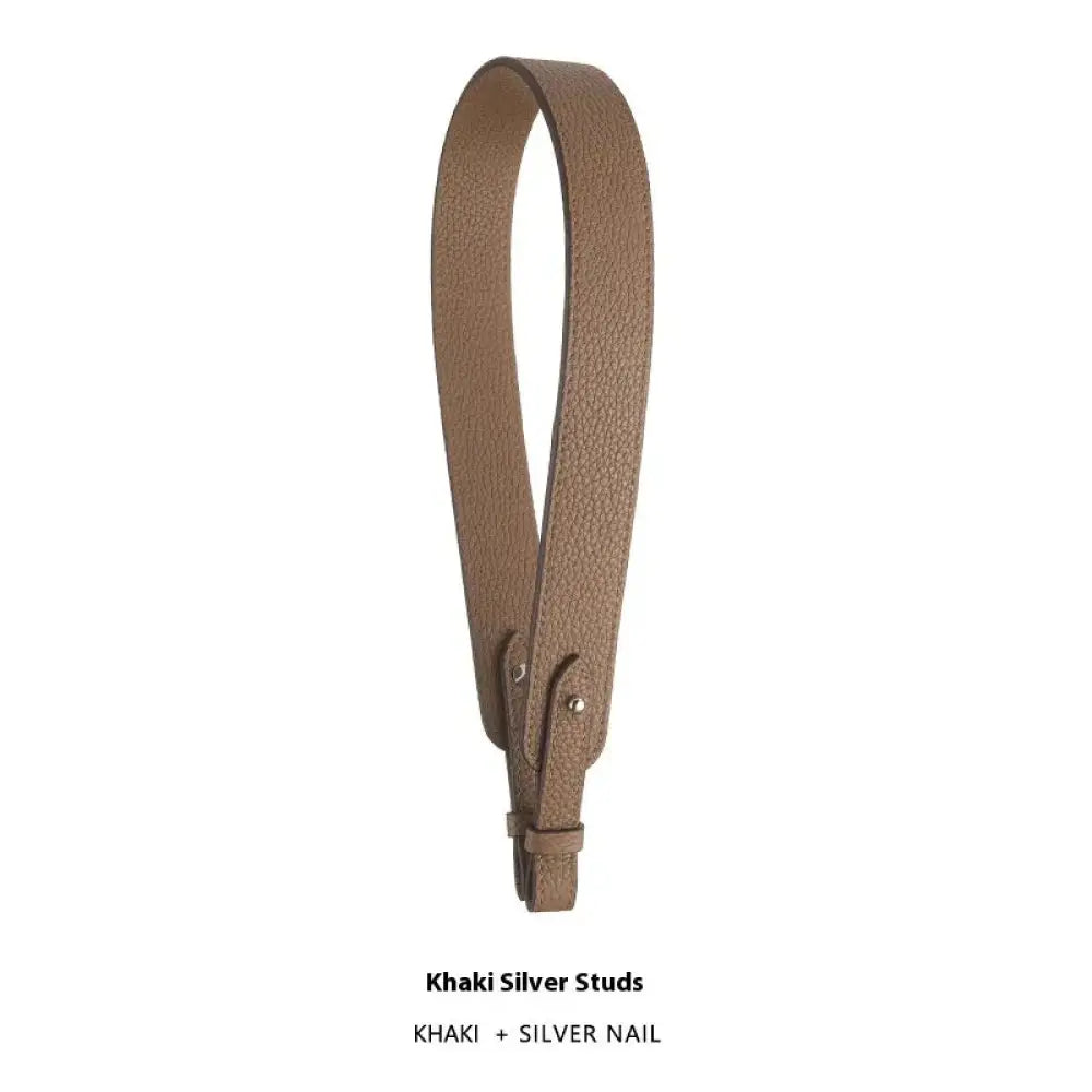 Adjustable Textured Leather Handbag Strap with Gold Clasp