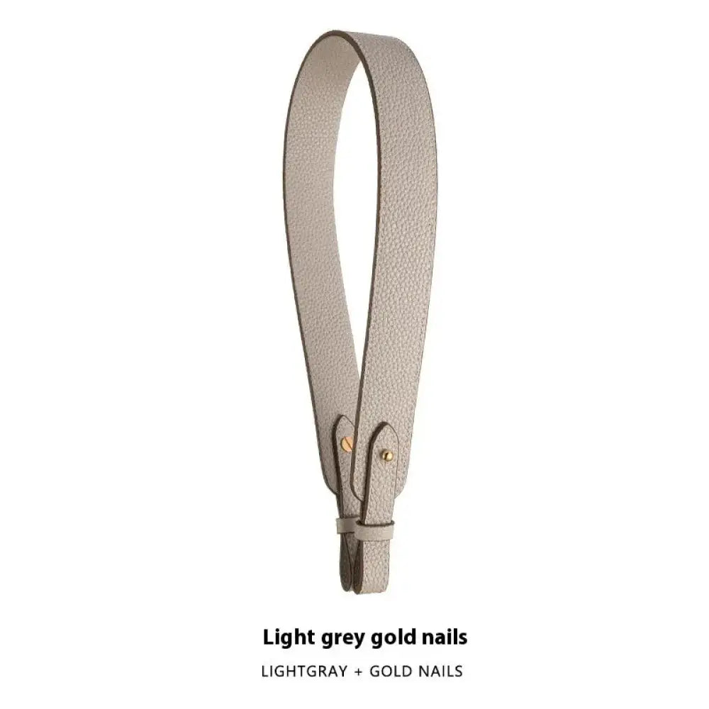 Adjustable Textured Leather Handbag Strap with Gold Clasp