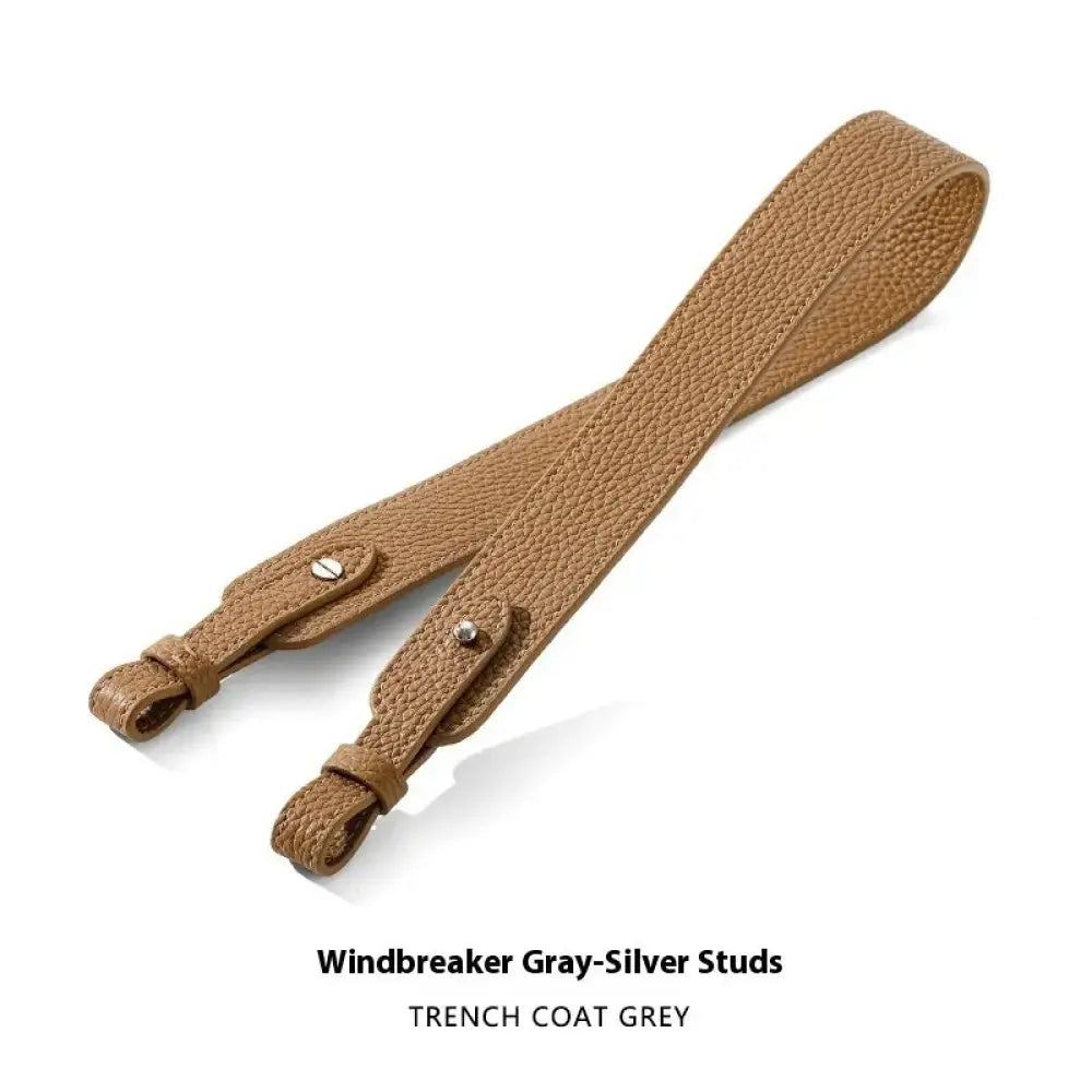 Adjustable Textured Leather Handbag Strap with Gold Clasp