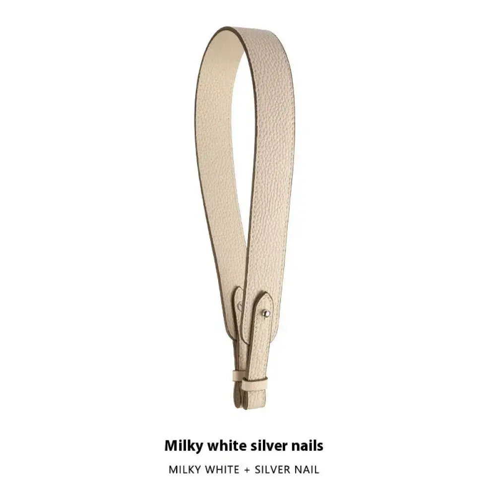 Adjustable Textured Leather Handbag Strap with Gold Clasp