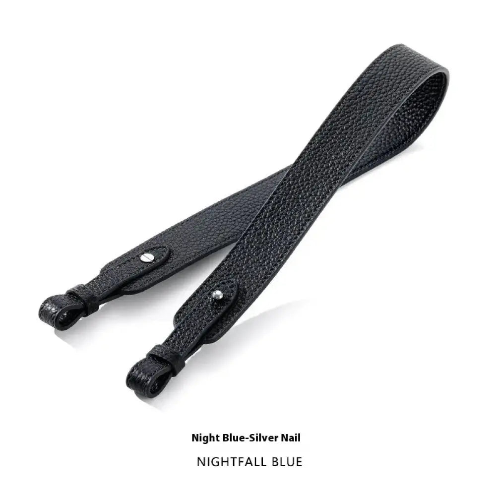 Adjustable Textured Leather Handbag Strap with Gold Clasp