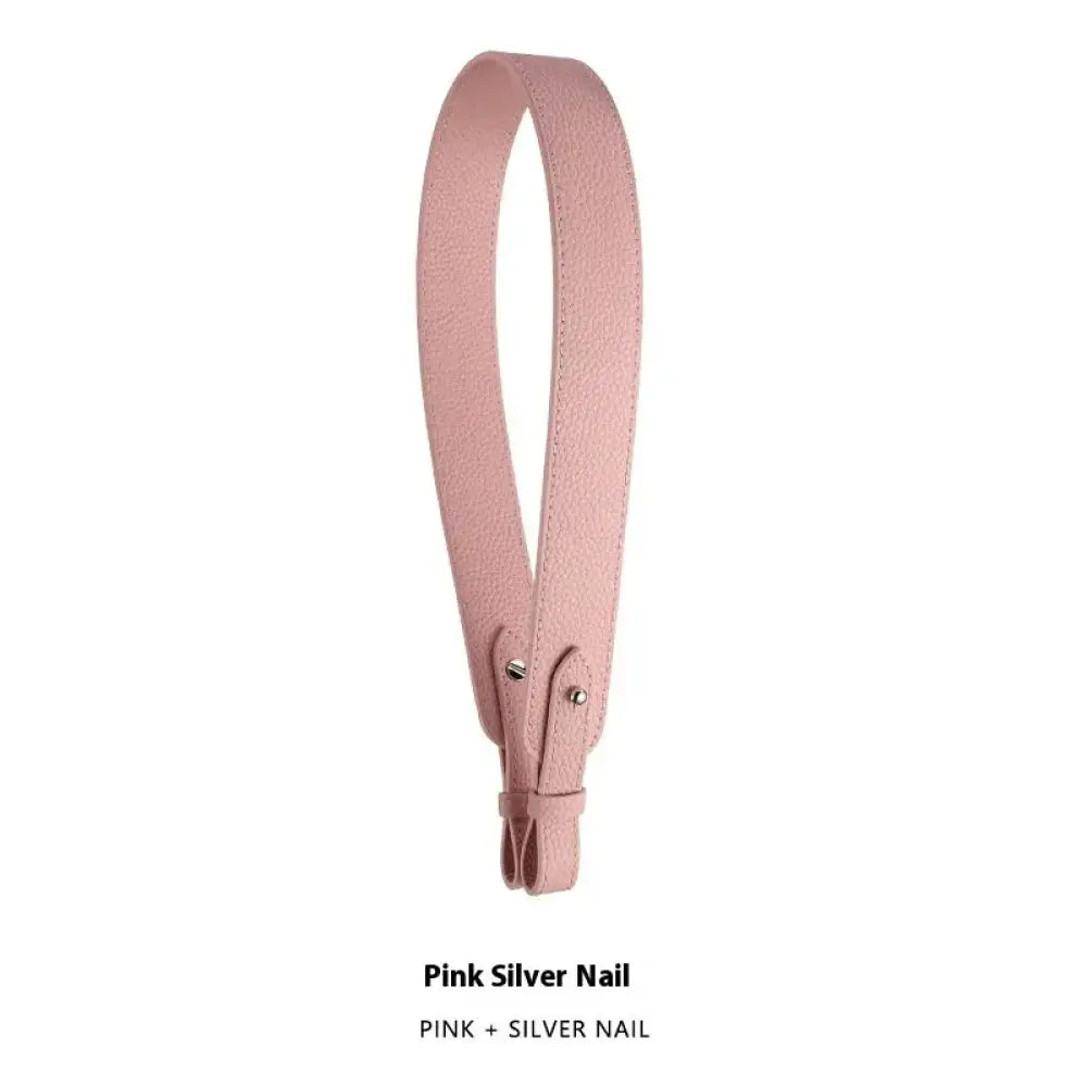 Adjustable Textured Leather Handbag Strap with Gold Clasp