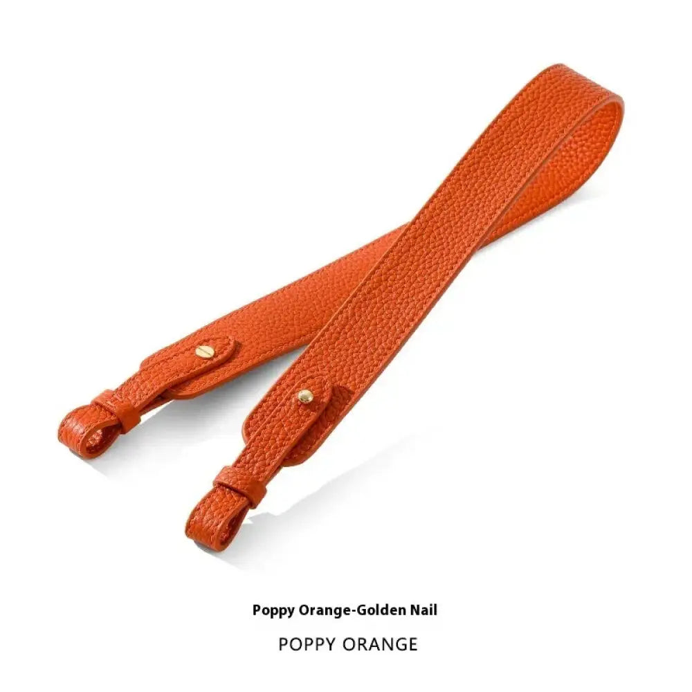 Adjustable Textured Leather Handbag Strap with Gold Clasp