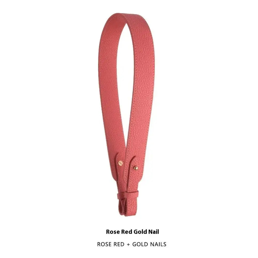 Adjustable Textured Leather Handbag Strap with Gold Clasp
