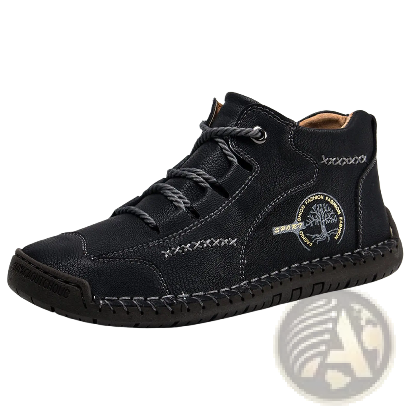 Leather Boots Hand Stitched Vintage High Top Sneakers