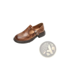 Leather Brogue Mary Jane Shoes for Women Brown Black