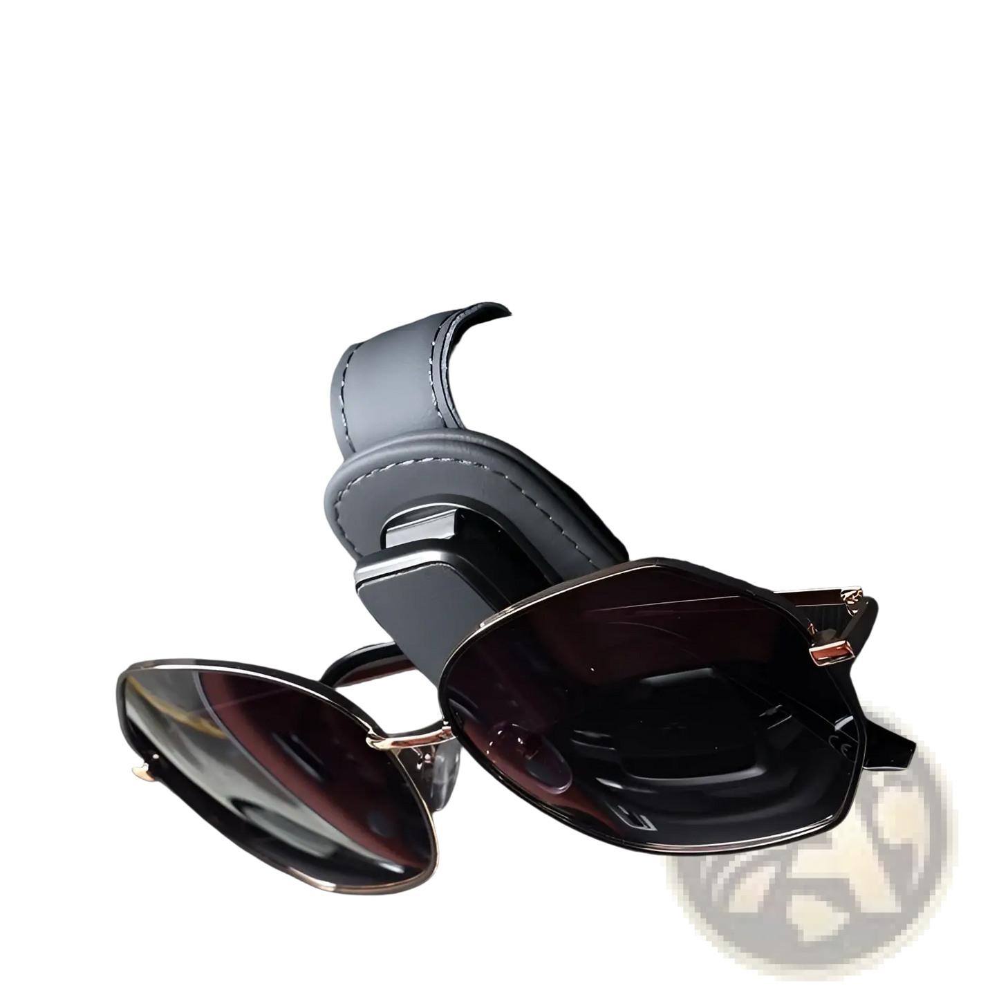 Leather Car Glasses Clip Holder Pu Leather Case