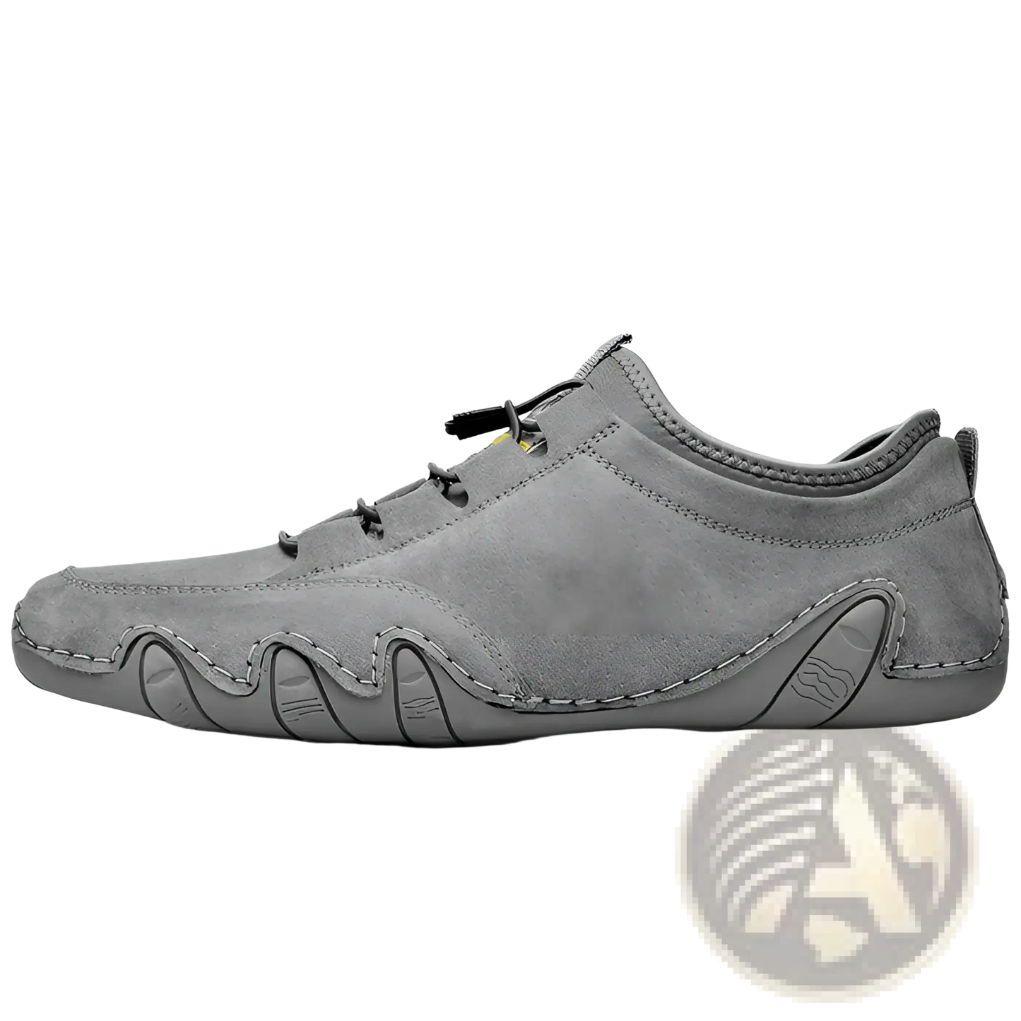 Leather Casual Shoes Suede Slip on Wavy Sole Sneakers