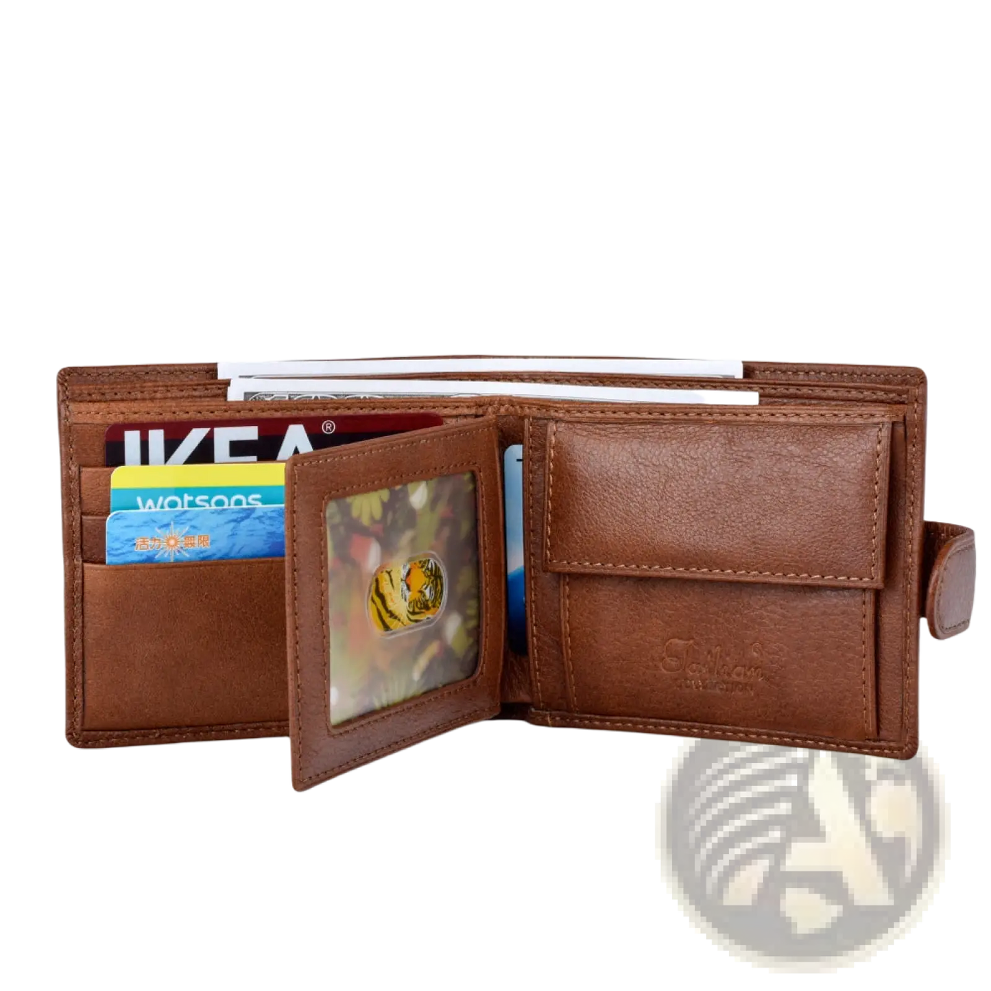 Leather Cowhide Wallet Multifunctional Bifold Clutch