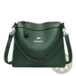 Leather Crossbody Handbag with Silver Chain Strap