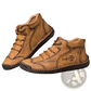 Leather High Top Sneakers Vintage Hand Stitched Shoes