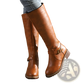 Leather Knee High Buckle Strap Warm Knight Boots