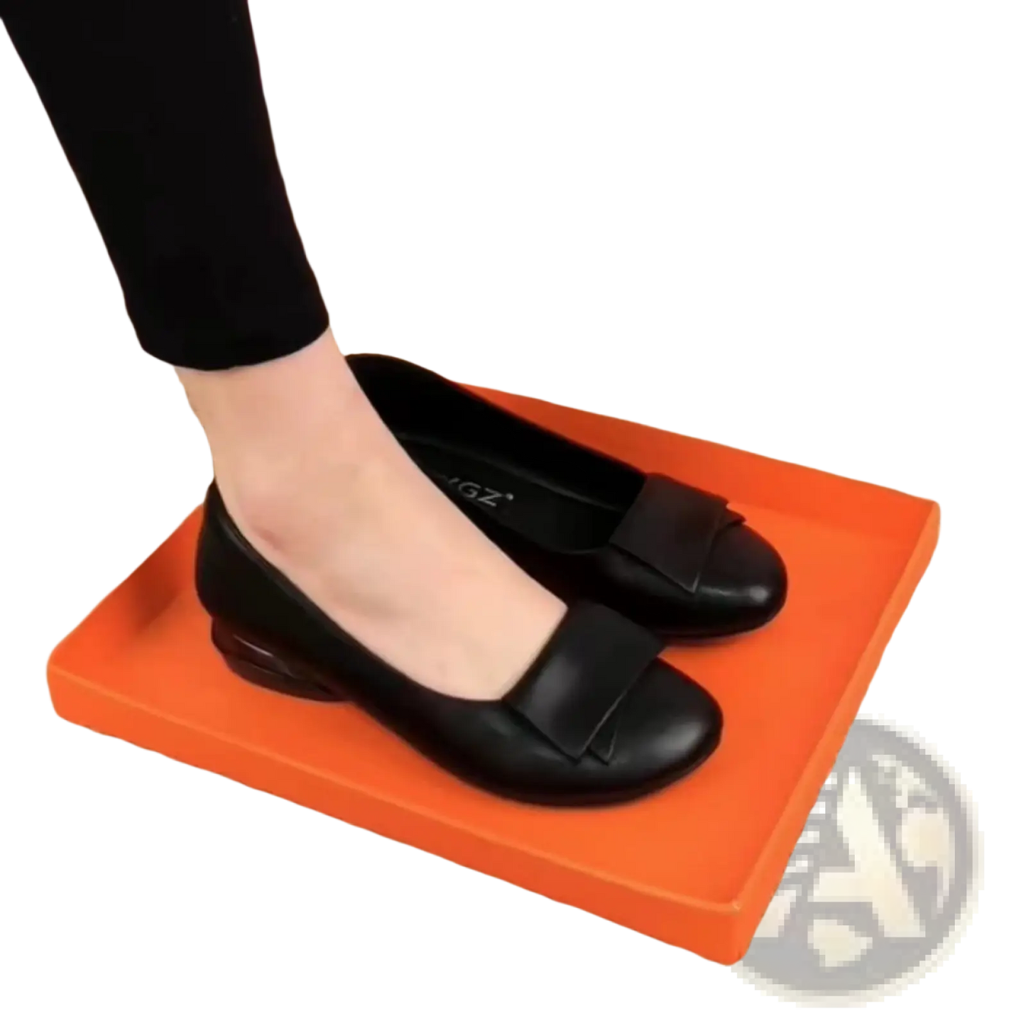 Leather Loafers with Square Toe and Bow Detail