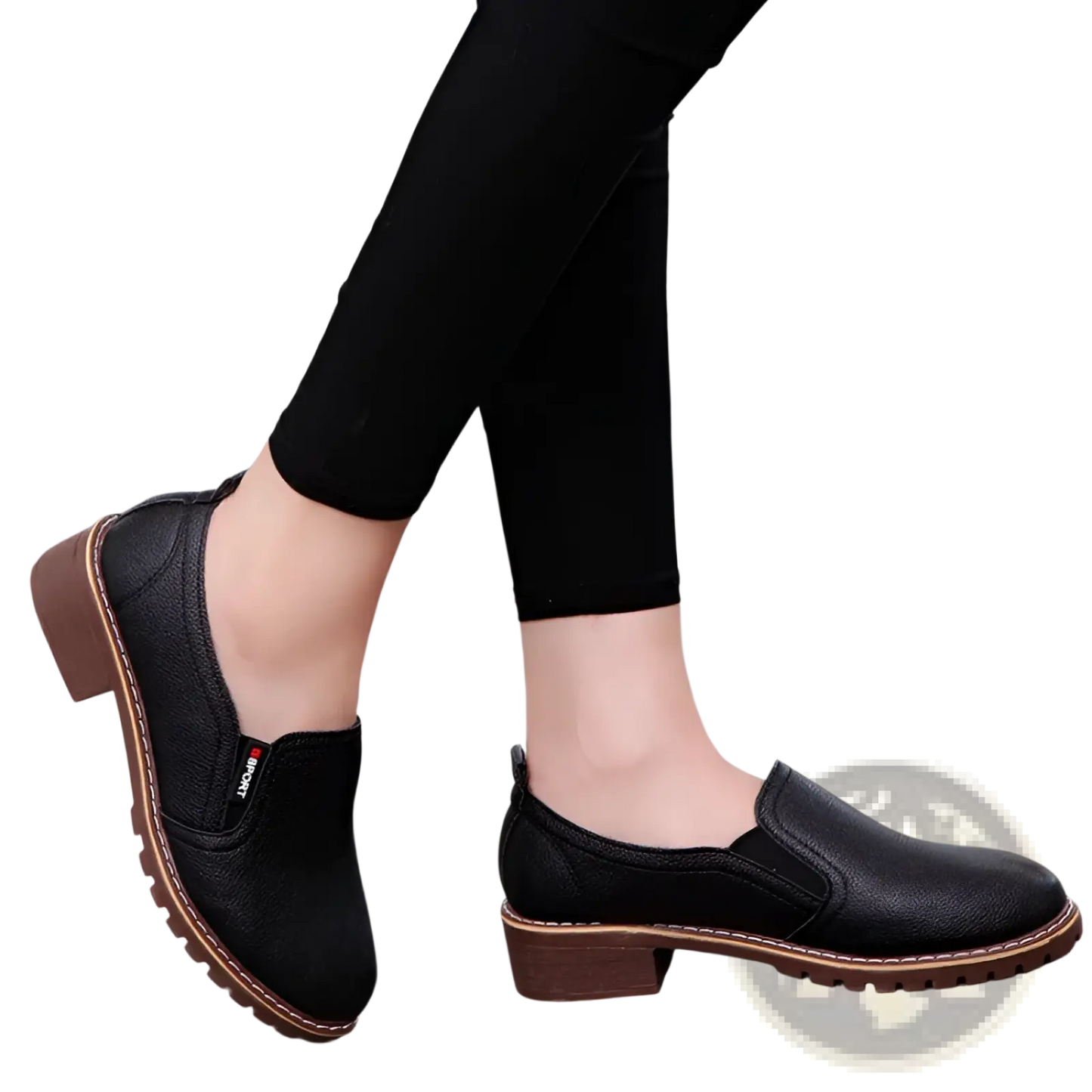 Leather Loafers Waterproof Platform Flat Shoes