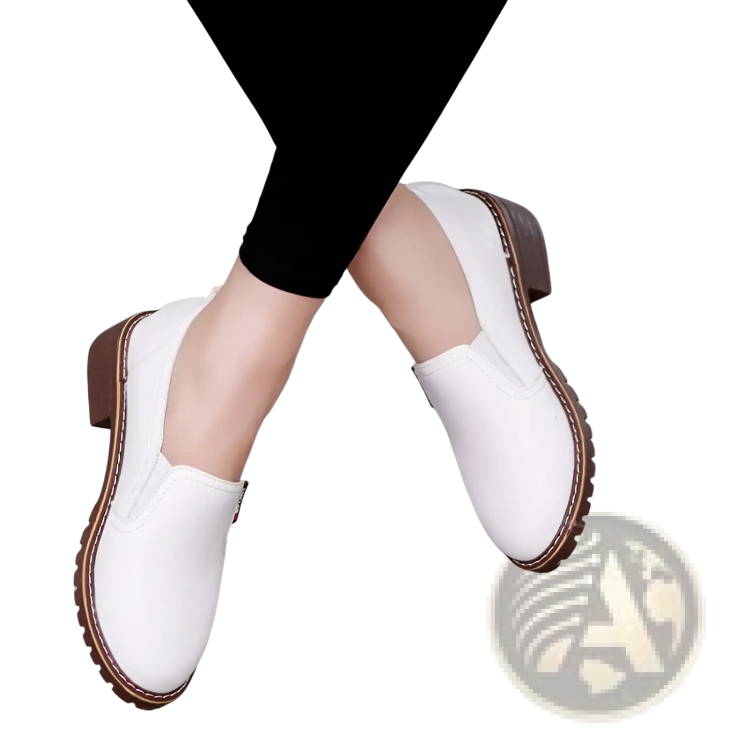 Leather Loafers Waterproof Platform Flat Shoes