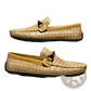 Leather Loafers Woven Buckle Slip on Casual Shoes