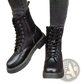 Leather Martin Boots Round Toe Flat Ankle Shoes